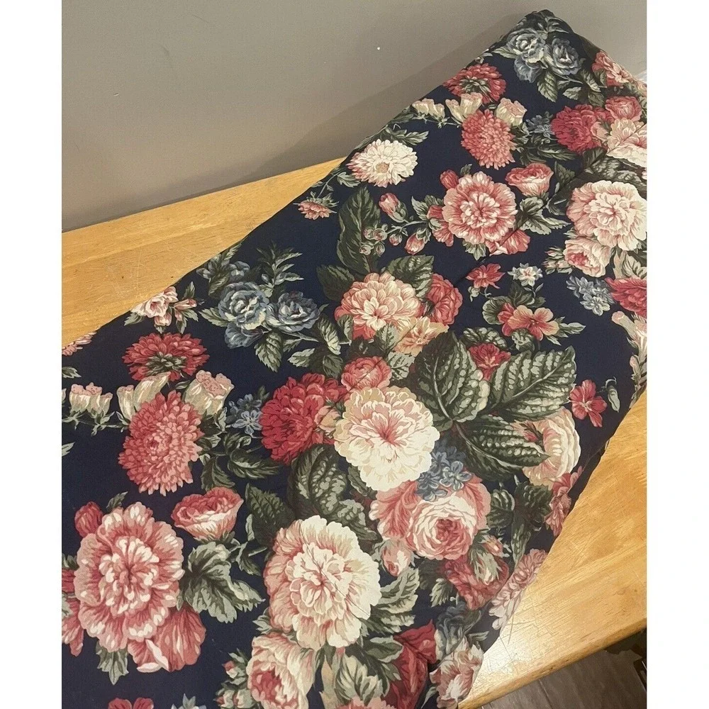 Ralph Lauren Vtg Garden Gatehouse Blue‎ Rose Floral Twin Comforter RARE 75x84